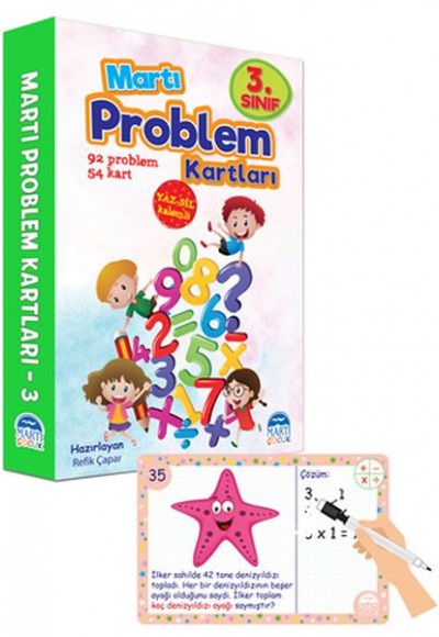 Martı 3.Sınıf Problem Kartları-Yaz Sil Kalemli Martı 3.Sınıf Problem Kartları-Yaz Sil Kalemli