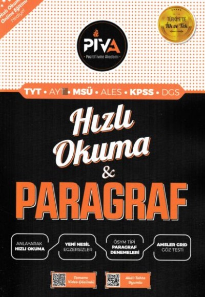 Piva Hızlı Okuma ve Paragraf TYT-AYT-MSÜ-ALES-KPSS-DGS (Yeni) Piva Hızlı Okuma ve Paragraf TYT-AYT-MSÜ-ALES-KPSS-DGS (Yeni)