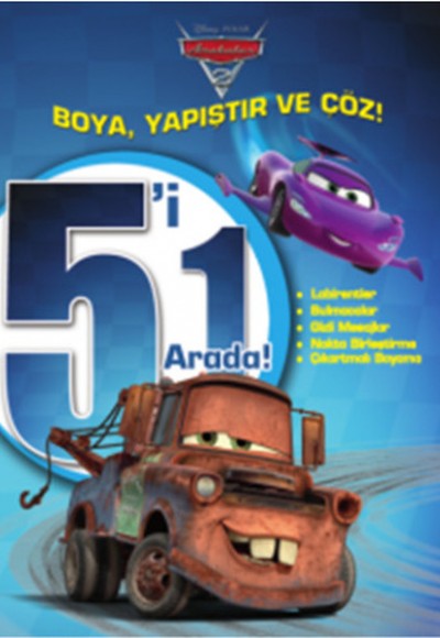 Disney Arabalar 5'i 1 Arada Boya, Yapıştır ve Çöz! Disney Arabalar 5'i 1 Arada Boya, Yapıştır ve Çöz!