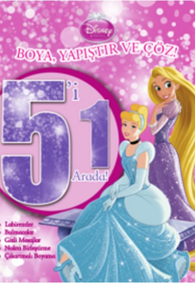 Disney Prensesler 5'i 1 Arada Boya Yapıştır Çöz Disney Prensesler 5'i 1 Arada Boya Yapıştır Çöz