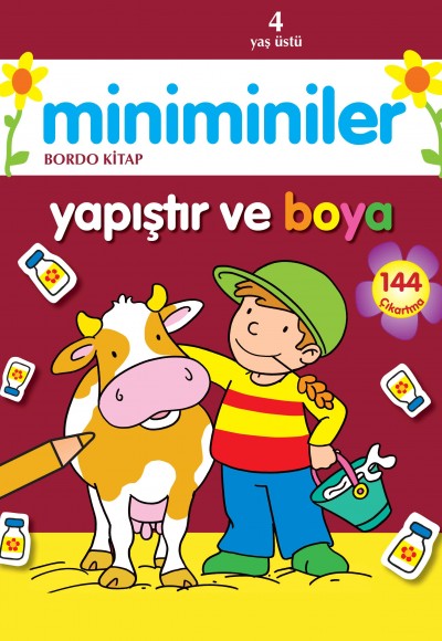 Miniminiler Yapıştır ve Boya (Bordo Kitap) Miniminiler Yapıştır ve Boya (Bordo Kitap)