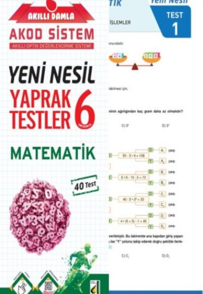 Akıllı Damla Matematik Yeni Nesil Yaprak Testler-6. Sınıf Akıllı Damla Matematik Yeni Nesil Yaprak Testler-6. Sınıf