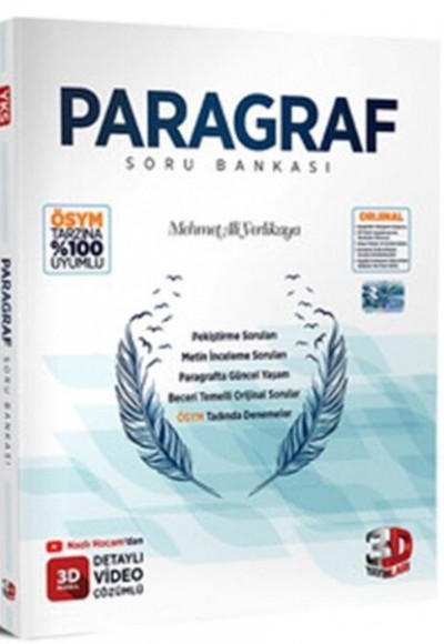 3D Yayınları TYT Paragraf Soru Bankası Video Çözümlü 3D Yayınları TYT Paragraf Soru Bankası Video Çözümlü