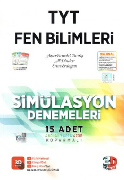 3D Yayınları TYT Fen Bilimleri Tamamı Video Çözümlü Simülasyon Denemeleri 15 3D Yayınları TYT Fen Bilimleri Tamamı Video Çözümlü Simülasyon Denemeleri 15