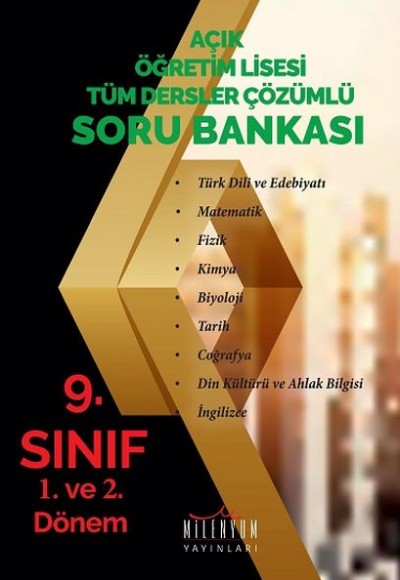 Milenyum Yayınları Açıköğretim Lisesi 9. Sınıf Tüm Dersler Çözümlü Soru Bankası (Yeni) Milenyum Yayınları Açıköğretim Lisesi 9. Sınıf Tüm Dersler Çözümlü Soru Bankası (Yeni)