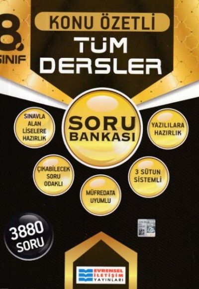 Evrensel 8. Sınıf Tüm Dersler Konu Özetli Soru Bankası (Yeni) Evrensel 8. Sınıf Tüm Dersler Konu Özetli Soru Bankası (Yeni)