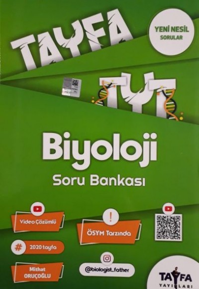 Tayfa TYT Biyoloji Soru Bankası (Yeni) Tayfa TYT Biyoloji Soru Bankası (Yeni)