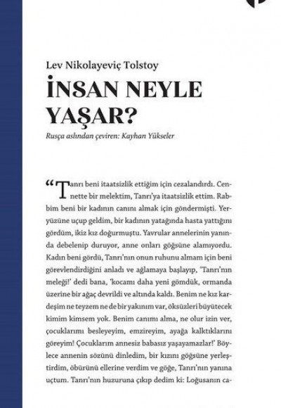 İnsan Ne İle Yaşar? İnsan Ne İle Yaşar?