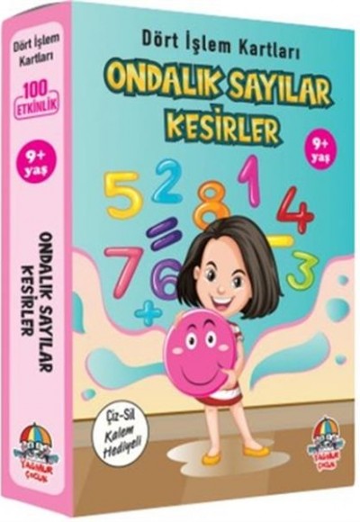 Ondalık Sayılar Kesirler - Dört İşlem Kartları 9+ Yaş - Cep Boy Ondalık Sayılar Kesirler - Dört İşlem Kartları 9+ Yaş - Cep Boy
