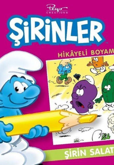 Şirin Salatası Hikayeli Boyama - Şirinler Şirin Salatası Hikayeli Boyama - Şirinler