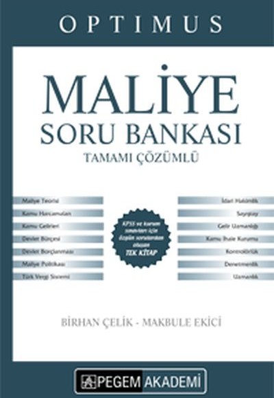 Pegem Optimus 2018 KPSS A Grubu Maliye Tamamı Çözümlü Soru Bankası (Ciltli) Pegem Optimus 2018 KPSS A Grubu Maliye Tamamı Çözümlü Soru Bankası (Ciltli)