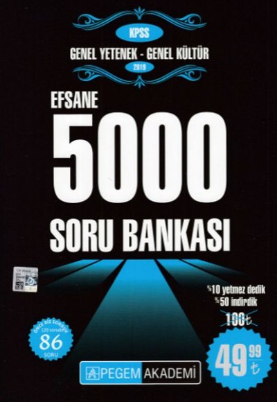Pegem 2019 KPSS Genel Yetenek Genel Kültür Efsane 5000 Soru Bankası (Yeni) Pegem 2019 KPSS Genel Yetenek Genel Kültür Efsane 5000 Soru Bankası (Yeni)