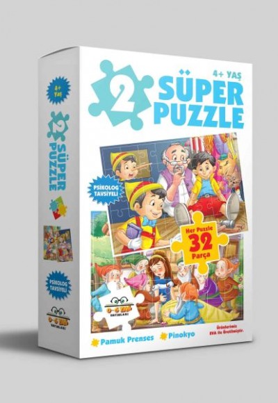 2 Süper Puzzle - Pamuk Prenses - Pinokyo 4+ Yaş 2 Süper Puzzle - Pamuk Prenses - Pinokyo 4+ Yaş