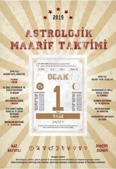 Astrolojik Maarif Takvimi 2019 Astrolojik Maarif Takvimi 2019
