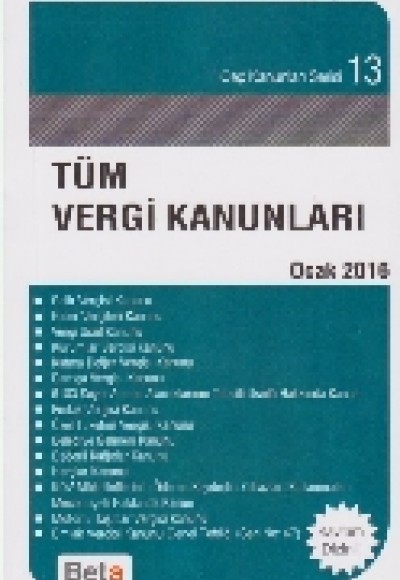 Cep 13 - Tüm Vergi Kanunları Cep 13 - Tüm Vergi Kanunları