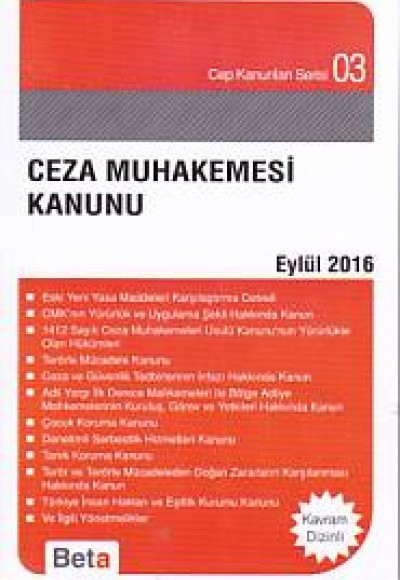 Cep 03 - Ceza Muhakemesi Kanunu Cep 03 - Ceza Muhakemesi Kanunu