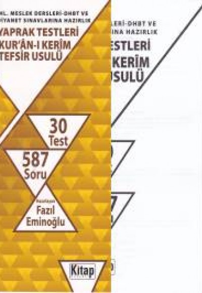 DHBT Kur'an-ı Kerim Tefsir Usulü Yaprak Testleri DHBT Kur'an-ı Kerim Tefsir Usulü Yaprak Testleri