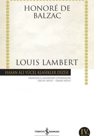 Louis Lambert - Hasan Ali Yücel Klasikleri Louis Lambert - Hasan Ali Yücel Klasikleri