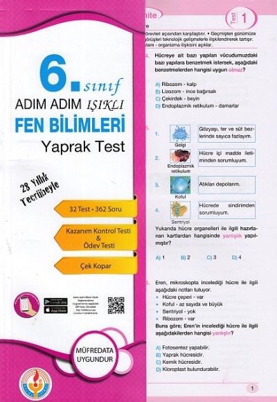 Adım Adım Işıklı 6. Sınıf Fen Bilimleri Yaprak Test Adım Adım Işıklı 6. Sınıf Fen Bilimleri Yaprak Test
