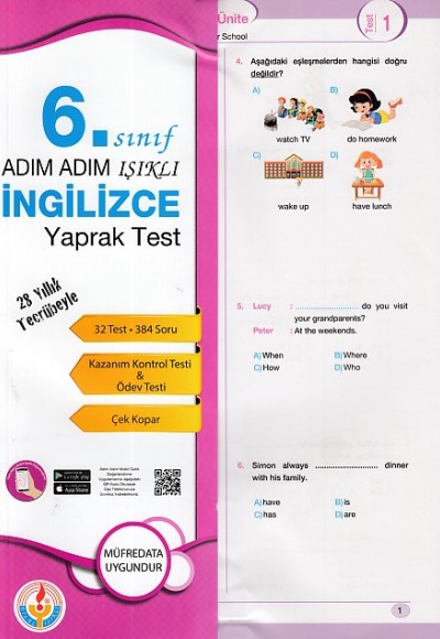 Adım Adım Işıklı 6. Sınıf İngilizce Yaprak Test Adım Adım Işıklı 6. Sınıf İngilizce Yaprak Test