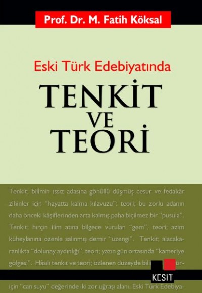 Eski Türk Edebiyatında Tenkit ve Teori Eski Türk Edebiyatında Tenkit ve Teori
