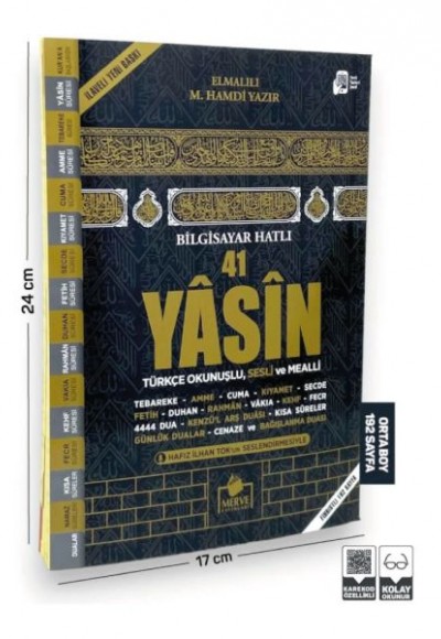 41 Yasin Bilgisayar Hatlı Türkçe Okunuşlu Sesli Orta Boy Fihristli 41 Yasin Bilgisayar Hatlı Türkçe Okunuşlu Sesli Orta Boy Fihristli