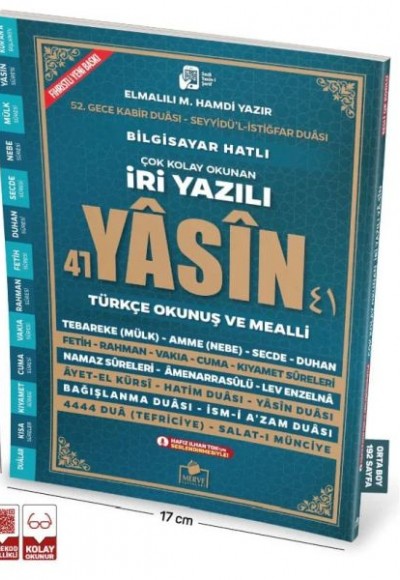 Sesli Yasini Şerif Arapça Türkçe Okunuşlu ve Mealli İri Yazılı Orta Boy Sesli Yasini Şerif Arapça Türkçe Okunuşlu ve Mealli İri Yazılı Orta Boy