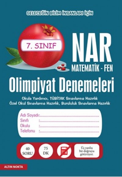 Altın Nokta 7. Sınıf Nar Olimpiyat Denemeleri Altın Nokta 7. Sınıf Nar Olimpiyat Denemeleri