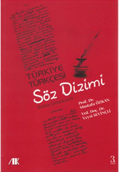 Türkiye Türkçesi Söz Dizimi Türkiye Türkçesi Söz Dizimi