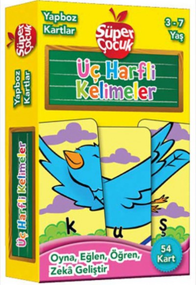 Yapboz Kartlar: Üç Harfli Kelimeler Oyna - Eğlen - Öğren - Zeka Geliştir Yapboz Kartlar: Üç Harfli Kelimeler Oyna - Eğlen - Öğren - Zeka Geliştir
