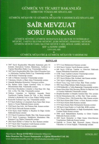 Beka Sair Mevzuat Soru Bankası (Yeni) Beka Sair Mevzuat Soru Bankası (Yeni)