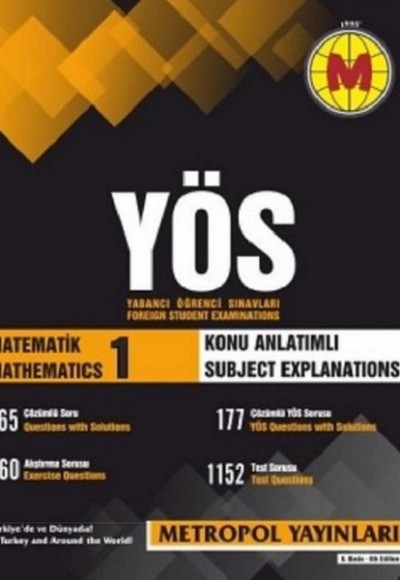 Metropol YÖS Matematik 1 Konu Anlatımlı (Yeni) Metropol YÖS Matematik 1 Konu Anlatımlı (Yeni)
