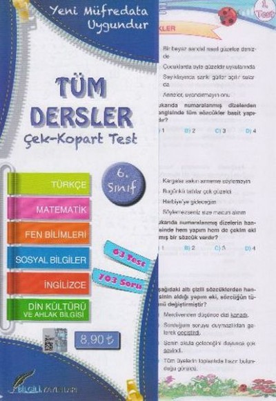 Bilgili 6. Sınıf Tüm Dersler Yaprak Test Bilgili 6. Sınıf Tüm Dersler Yaprak Test