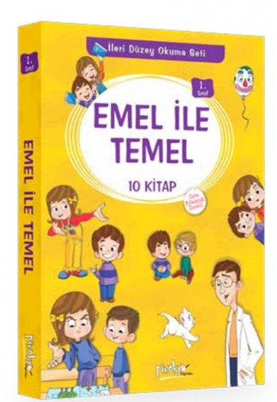 1. Sınıf Emel İle Temel Serisi - İleri Düzey Okuma Seti - 10 Kitaplık Set