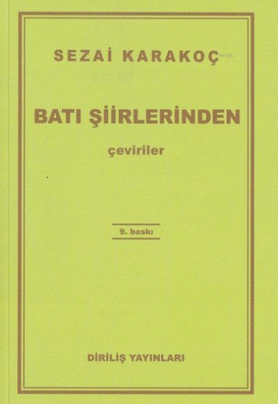 Batı Şiirlerinden Çeviriler Batı Şiirlerinden Çeviriler