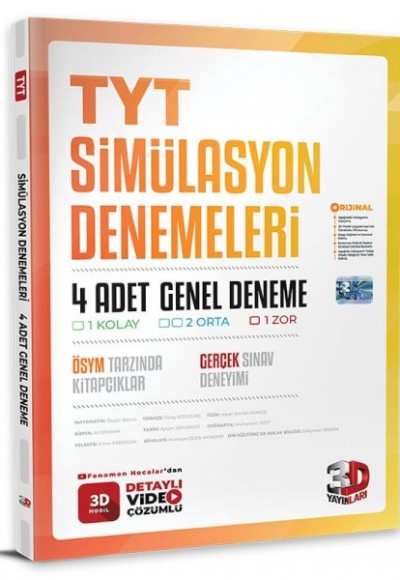 3D Yayınları TYT 4`lü Simülasyon Genel Deneme 3D Yayınları TYT 4`lü Simülasyon Genel Deneme