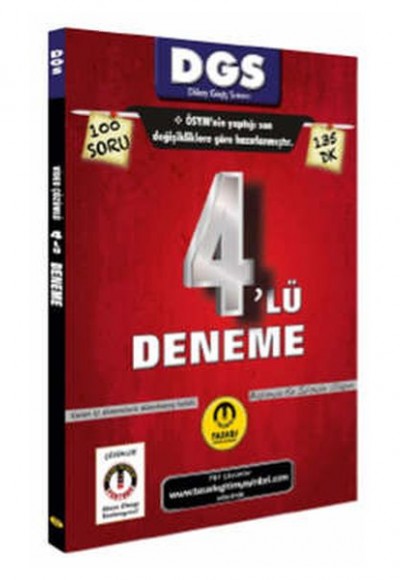 Tasarı DGS Son Format 4 lü Çözümlü Deneme Tasarı DGS Son Format 4 lü Çözümlü Deneme