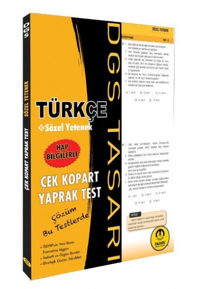 Tasarı DGS Türkçe Sözel Yetenek Yaprak Test Çek Kopart Tasarı DGS Türkçe Sözel Yetenek Yaprak Test Çek Kopart