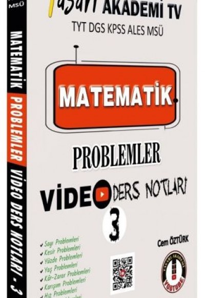 Tasarı Matematik Problemler Video Ders Notları 3 Tasarı Matematik Problemler Video Ders Notları 3