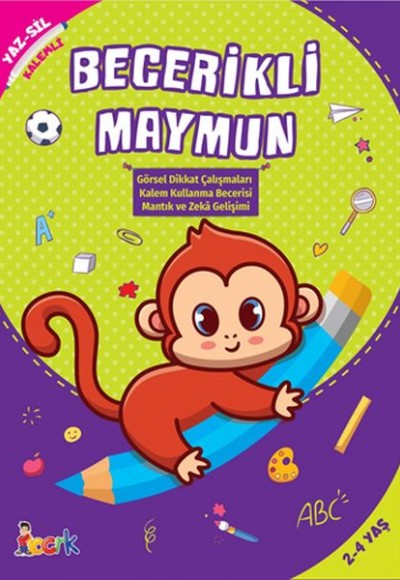 Becerikli Maymun - Yaz-Sil-Kalemli Becerikli Maymun - Yaz-Sil-Kalemli