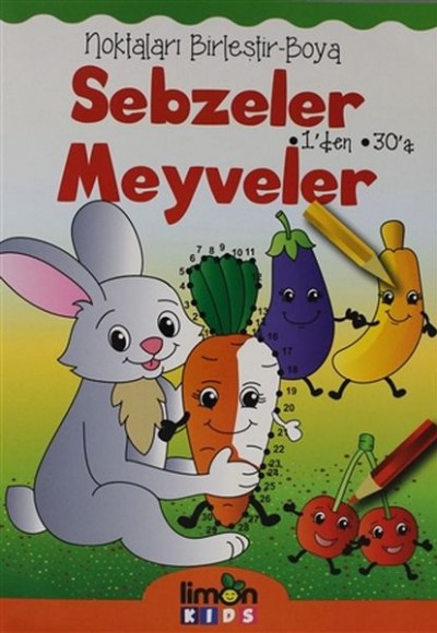 Noktaları Birleştir Boya - Sebzeler Meyveler Noktaları Birleştir Boya - Sebzeler Meyveler