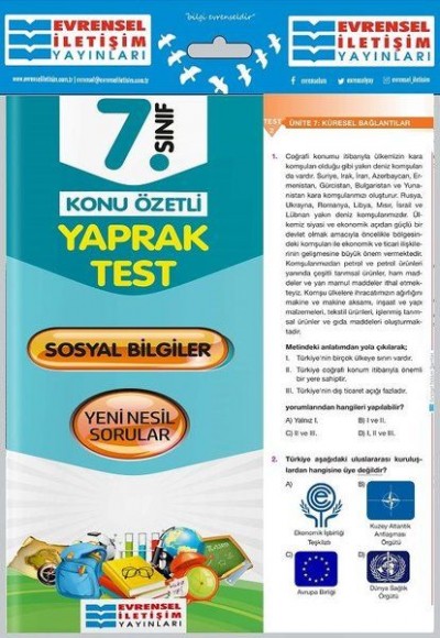 Evrensel İletişim 7.Sınıf Sosyal Bilgiler Konu Özetli Yaprak Test (Yeni) Evrensel İletişim 7.Sınıf Sosyal Bilgiler Konu Özetli Yaprak Test (Yeni)