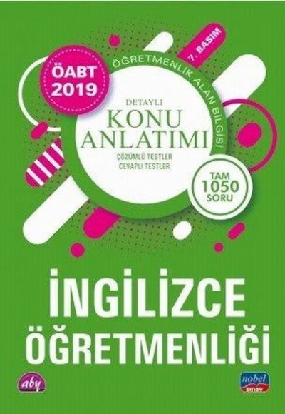 Nobel 2019 ÖABT İngilizce Öğretmenliği Detaylı Konu Anlatımı (Yeni) Nobel 2019 ÖABT İngilizce Öğretmenliği Detaylı Konu Anlatımı (Yeni)