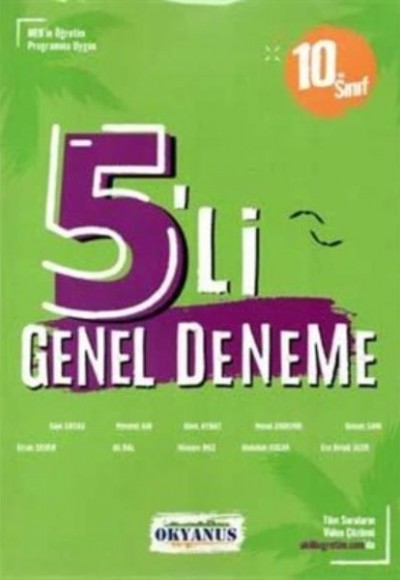 Okyanus 10. Sınıf 5 li Deneme Okyanus 10. Sınıf 5 li Deneme