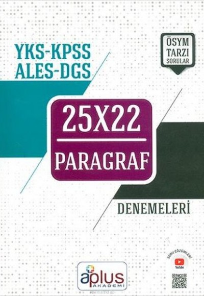 APlus YKS KPSS ALES DGS Paragraf 25x22 Denemeleri (Yeni) APlus YKS KPSS ALES DGS Paragraf 25x22 Denemeleri (Yeni)