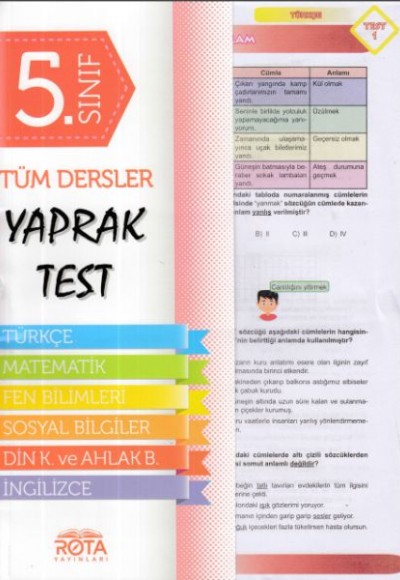 Rota 5.Sınıf Tüm Dersler Yaprak Test (Yeni) Rota 5.Sınıf Tüm Dersler Yaprak Test (Yeni)