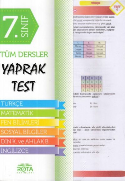 Rota 7. Sınııf Tüm Dersler Yaprak Test (Yeni) Rota 7. Sınııf Tüm Dersler Yaprak Test (Yeni)