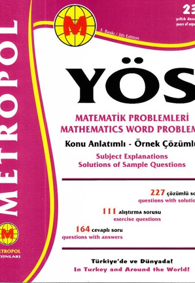 Metropol YÖS Matematik Problemleri Konu Anlatımlı - Örnek Çözümlü (Yeni) Metropol YÖS Matematik Problemleri Konu Anlatımlı - Örnek Çözümlü (Yeni)