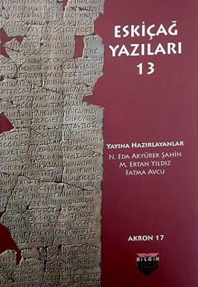 Eskiçağ Yazıları 13 Eskiçağ Yazıları 13