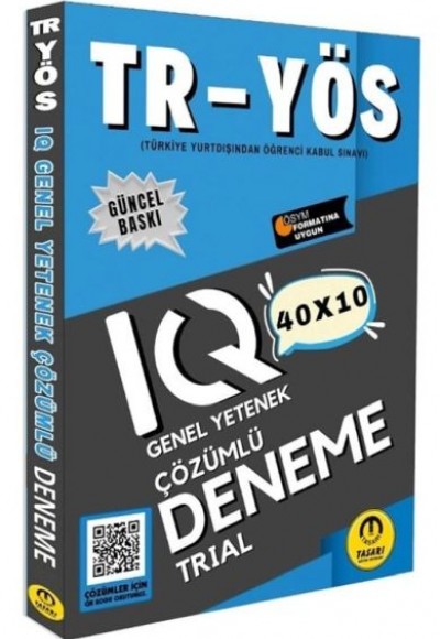Tasarı TR YÖS IQ 40X10 Çözümlü Deneme Tasarı TR YÖS IQ 40X10 Çözümlü Deneme